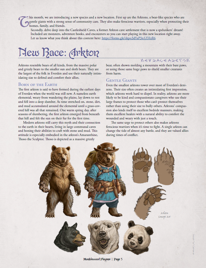 Humblewood Beta: Arkton & Castleshield Caves (PDF)
