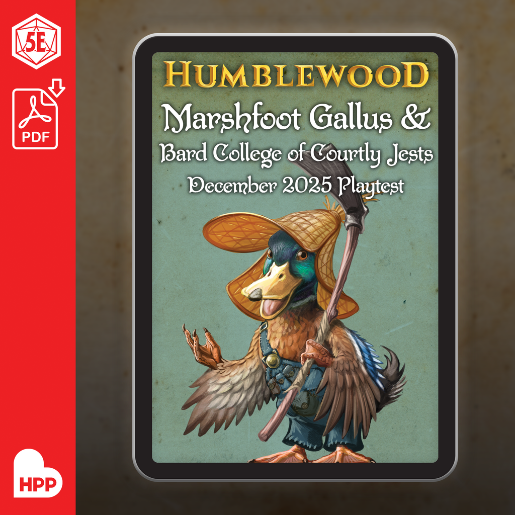 Humblewood Beta: Marshfoot Gallus & Bard College of Courtly Jests (PDF)