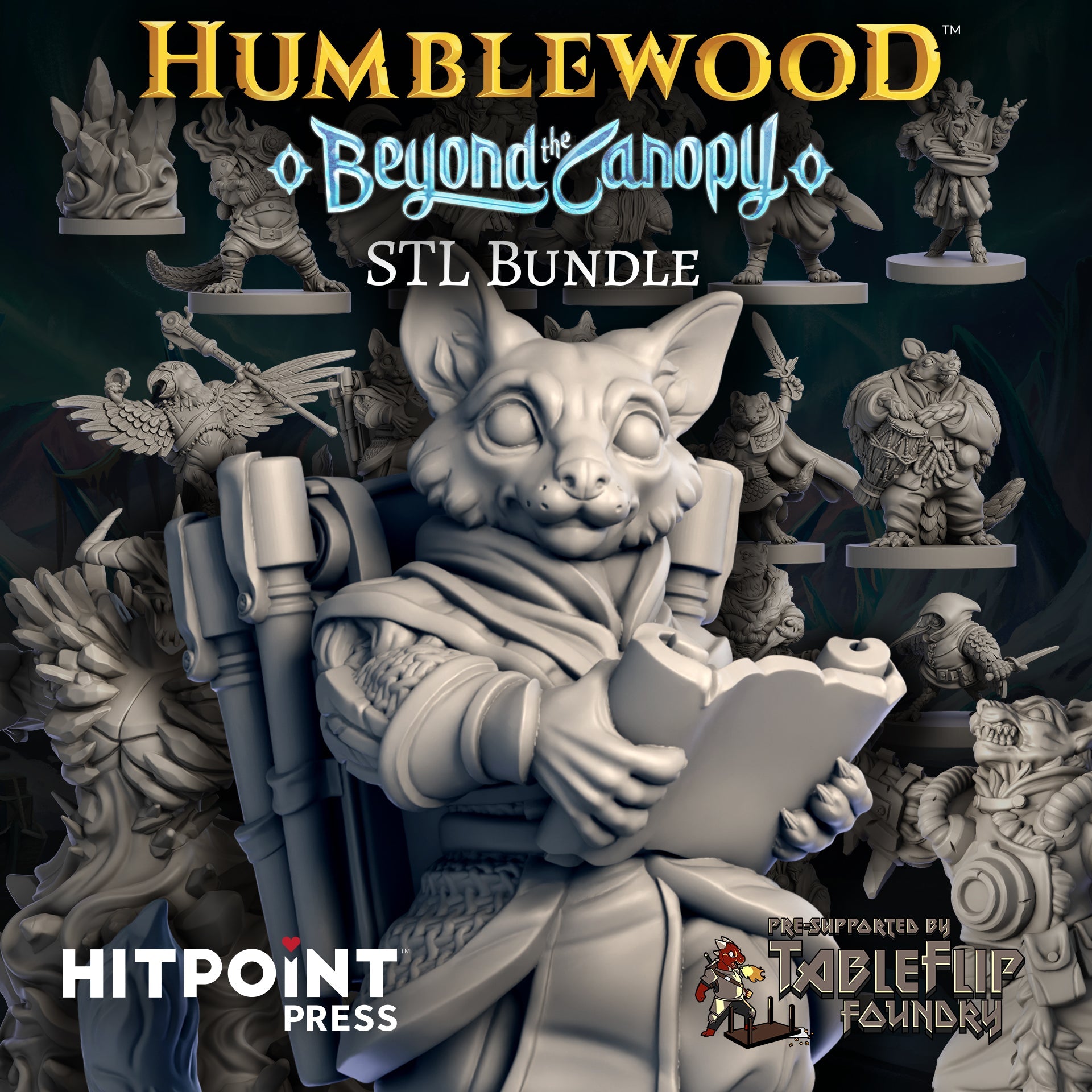 A photo of Humblewood: Beyond the Canopy STL Bundle figurines.