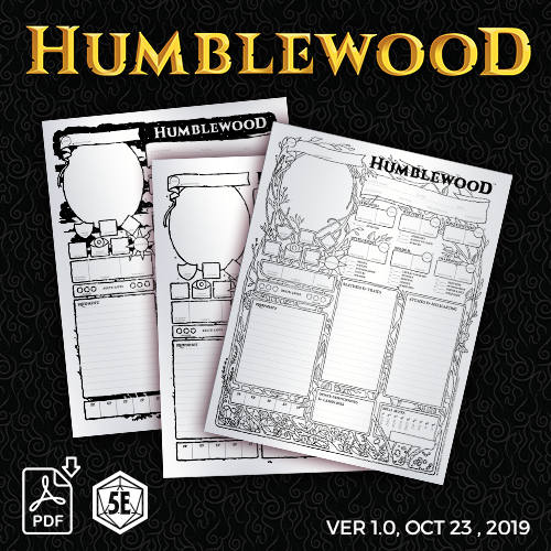 Humblewood: Character Sheets - 5e D&D (PDF)