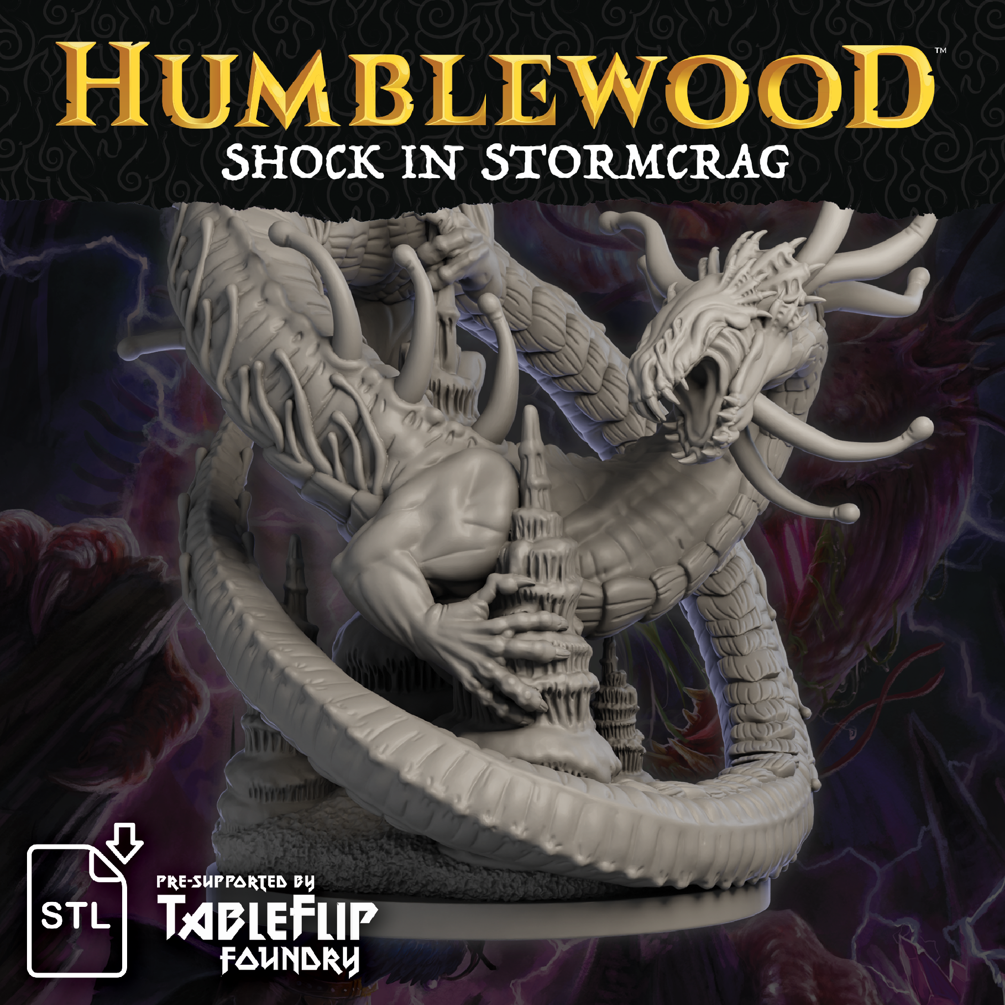 Humblewood: Shock in Stormcrag Orephidian - (Digital Miniature STL)