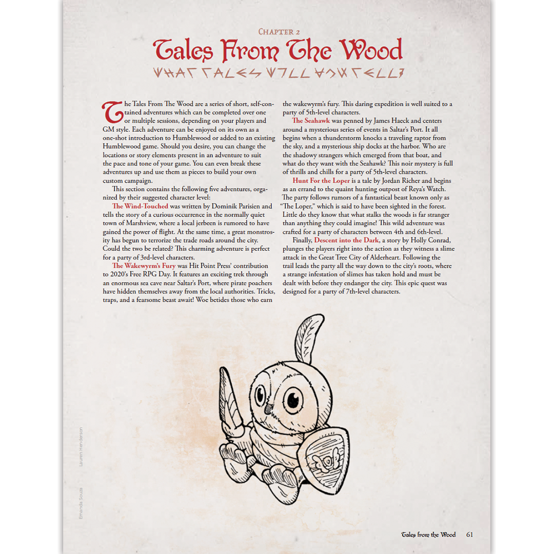 Humblewood Tales: Adventure Book Expansion  - 5e D&D (PDF)